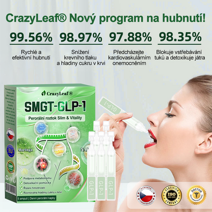 👩‍⚕️Klinicky ověřeno | CrazyLeaf® SMGT-GLP-1 Slim & Vitality – orální roztok proti přebytečné váze, tlaku, cukru, tukové játre, bolestem kloubů, únavě, nízké energii a ochablé pokožce. Lepší zdraví, více energie!