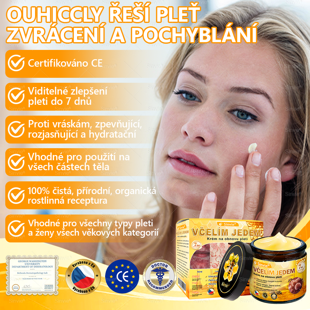 🐝🐝 Sinvie® Krém na obnovu pleti s včelím jedem 👨‍⚕ Doporučeno dermatology ✅CE schváleno - 50ml