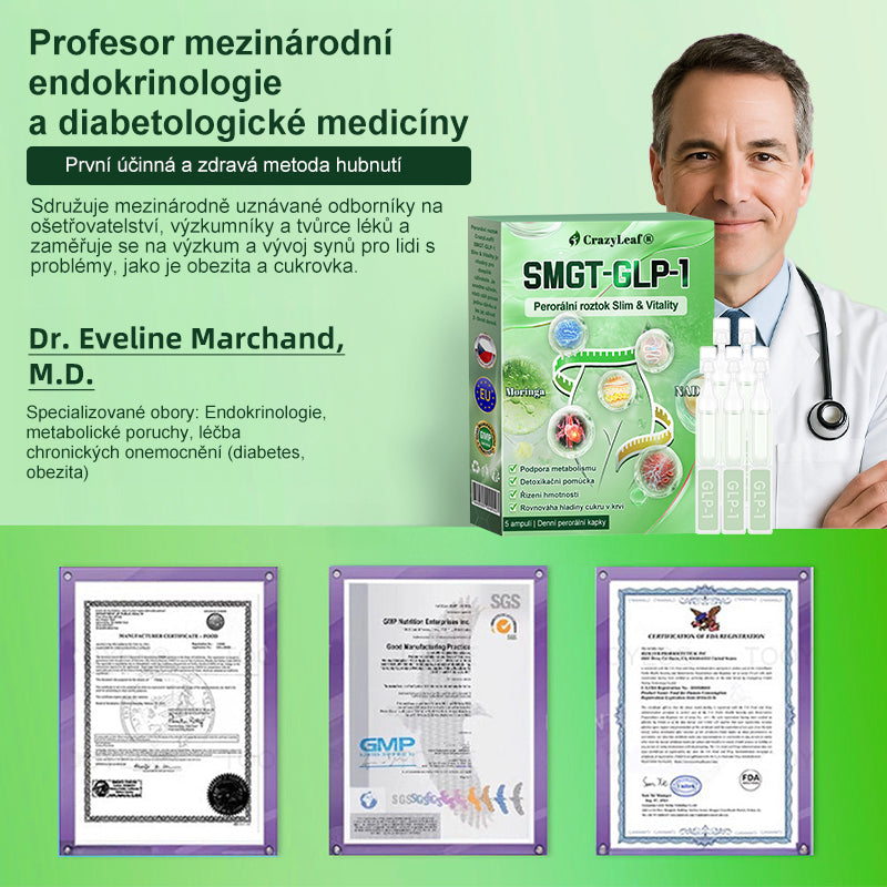👩‍⚕️Klinicky ověřeno | CrazyLeaf® SMGT-GLP-1 Slim & Vitality – orální roztok proti přebytečné váze, tlaku, cukru, tukové játre, bolestem kloubů, únavě, nízké energii a ochablé pokožce. Lepší zdraví, více energie!